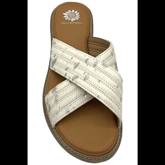 Yellow Box Women's Linta Slip-On Slide Sandal Silver - Medium - Picture 2 of 3
